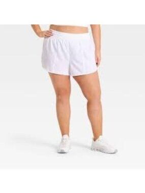 All in Motion size XL Woven Mid-Rise Run Shorts 3"  White NEW